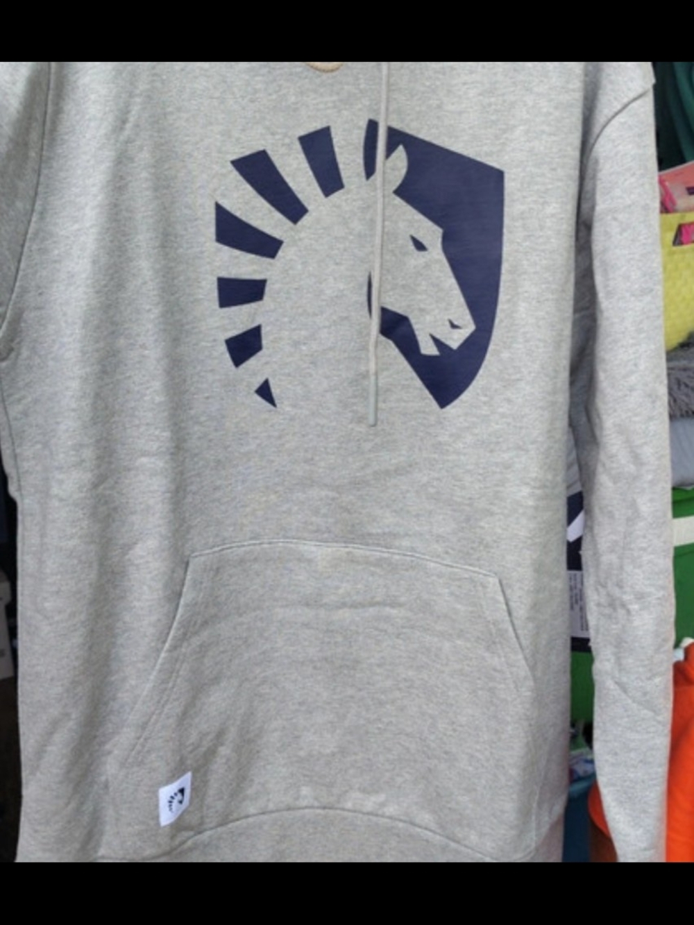 Grey Pullover Hoodie with Navy Team Liquid 🫟 Logo